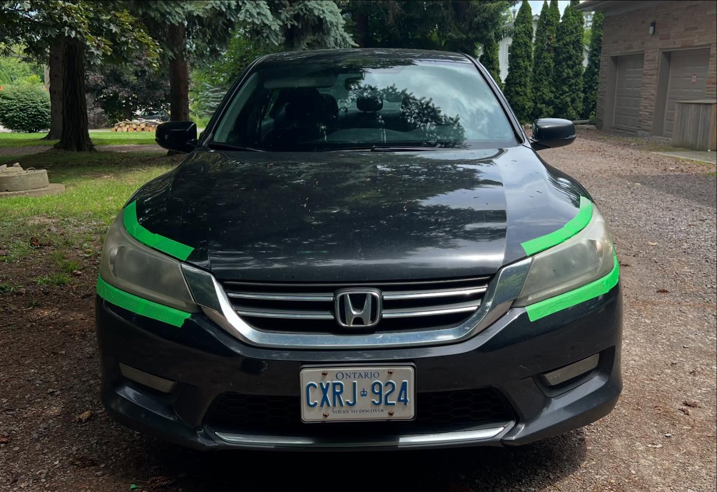 RSK Auto Detailing — Honda Accord exterior with paint correction tape, before treatment
